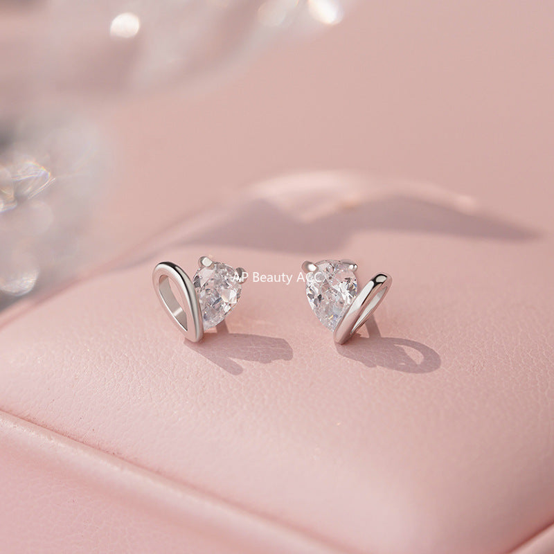 B관 - 999 실버 하트 큐빅 귀걸이 [YC9352E_1] 25.10-1