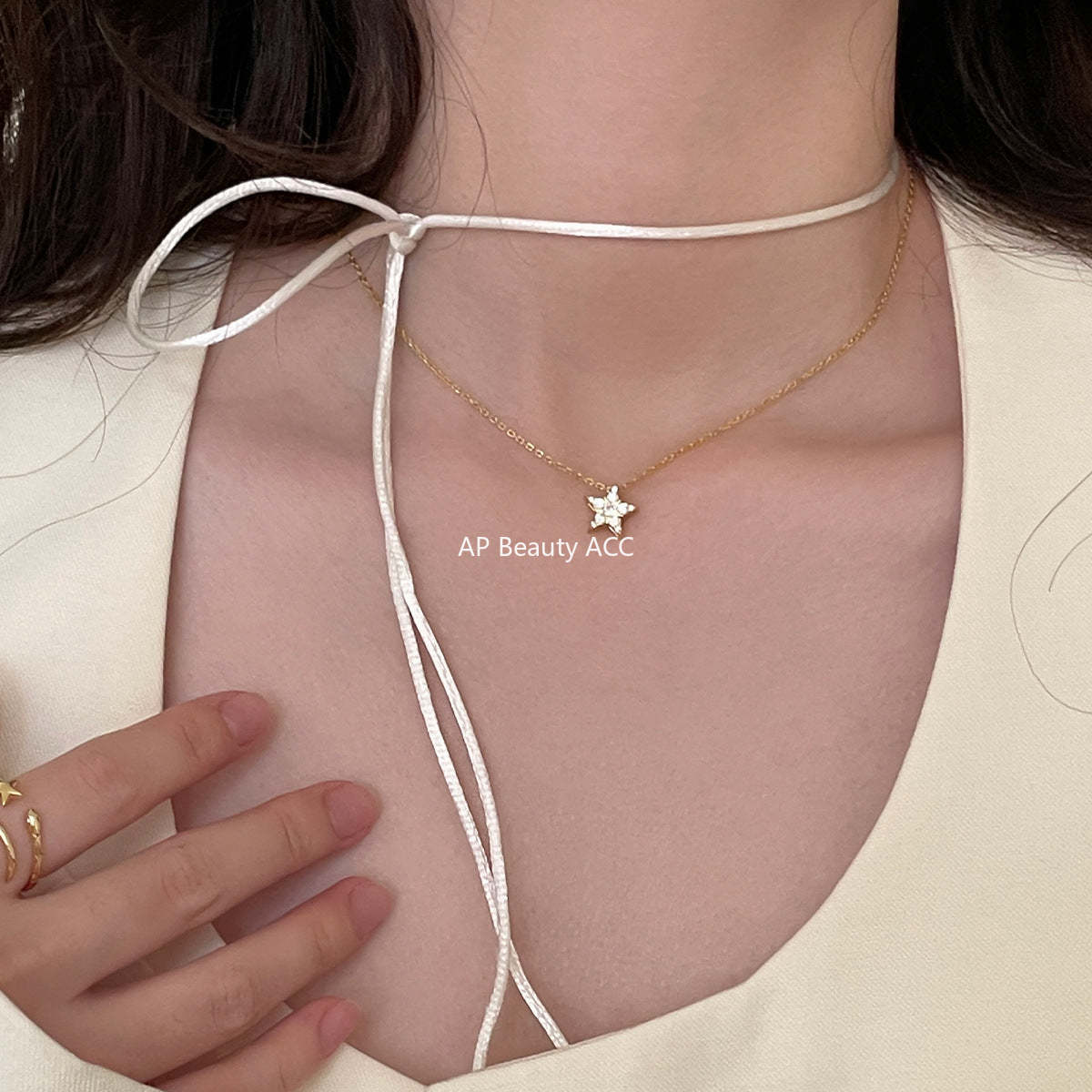 A관 - 925 실버 큐빅 별 펜던트 체인 목걸이 [XL-1212] 25.10-4