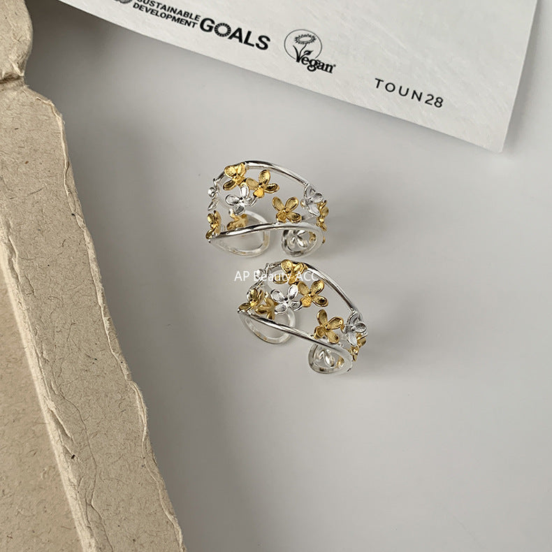 A관 - 925 실버 플라워 오픈형 반지 [JA73] 25.10-2