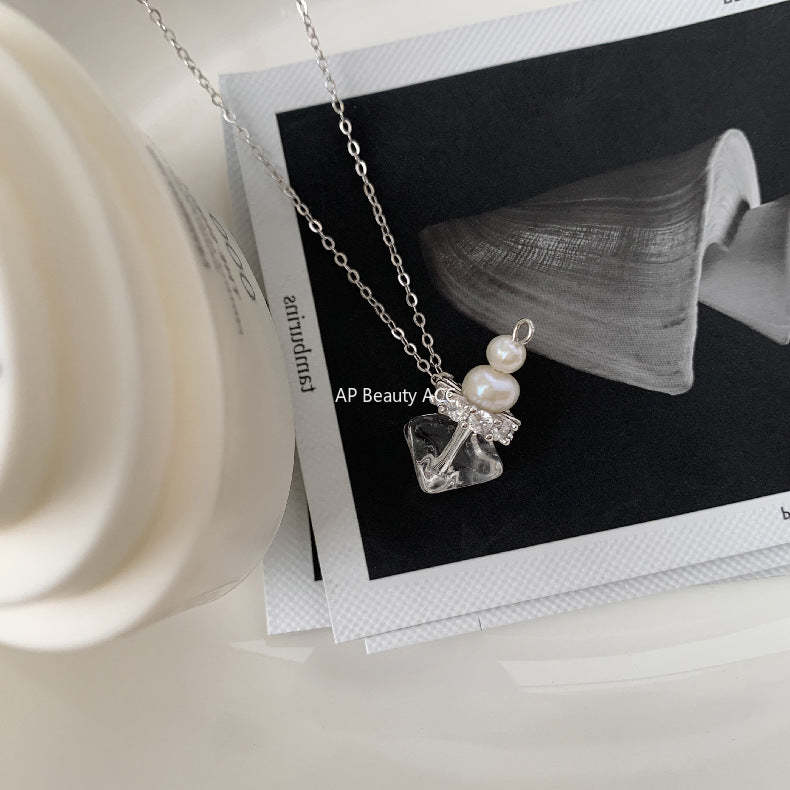 A관 - 백수정 담수진주 펜던트 925 실버 목걸이 [1497] 25.11-3