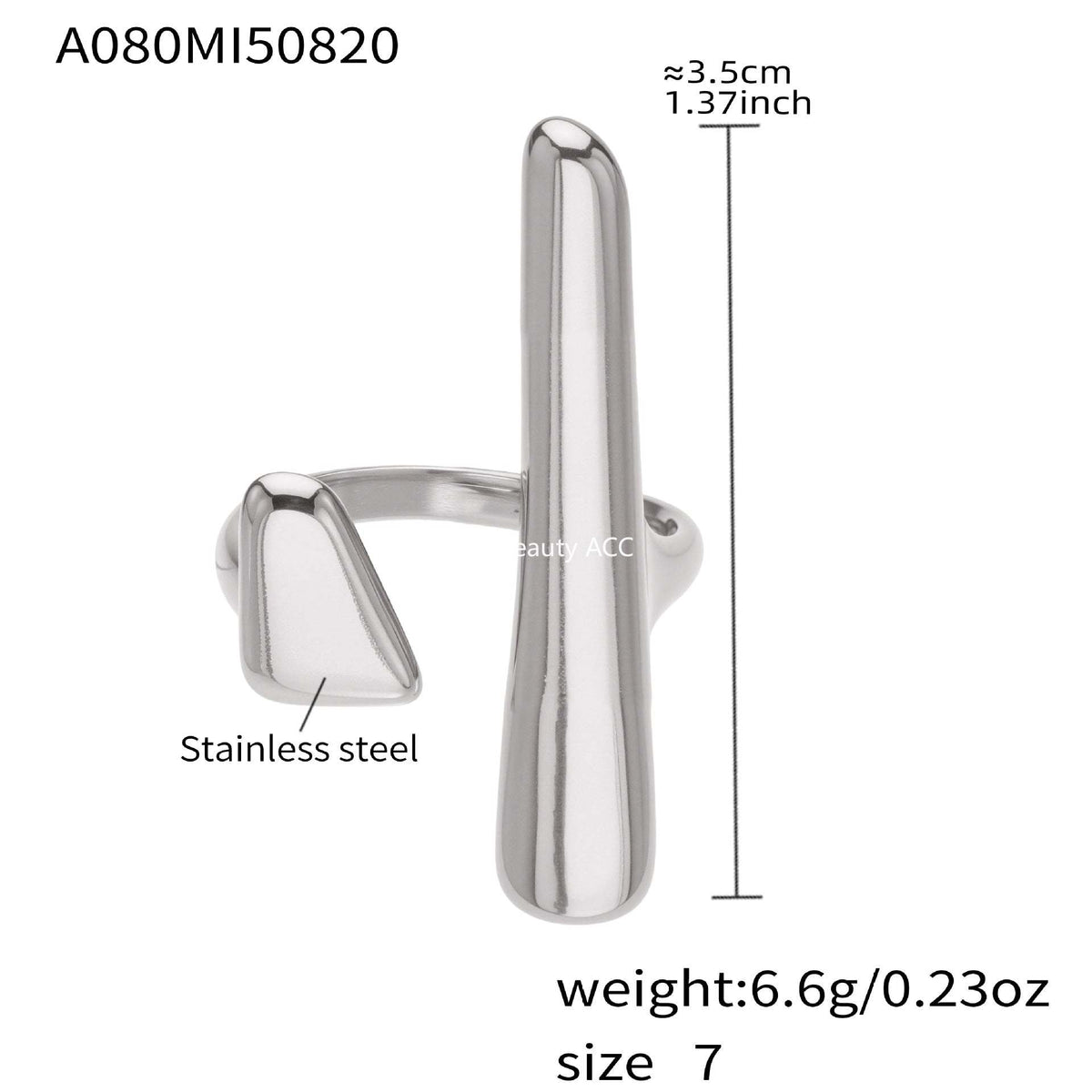 D관 - 스테인리스 스틸 기하학 디자인 오픈형 반지 [A080] 25.09-4