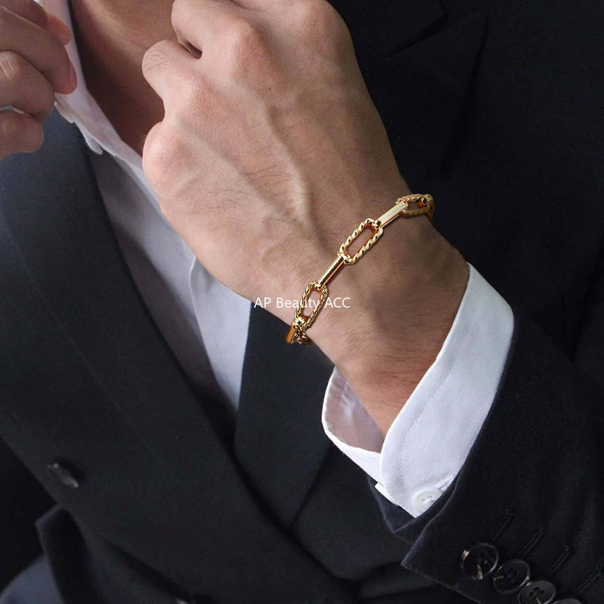 G관 - 스테인리스 스틸 핸드메이드 체인 팔찌 [BR-1705] 25.10-5