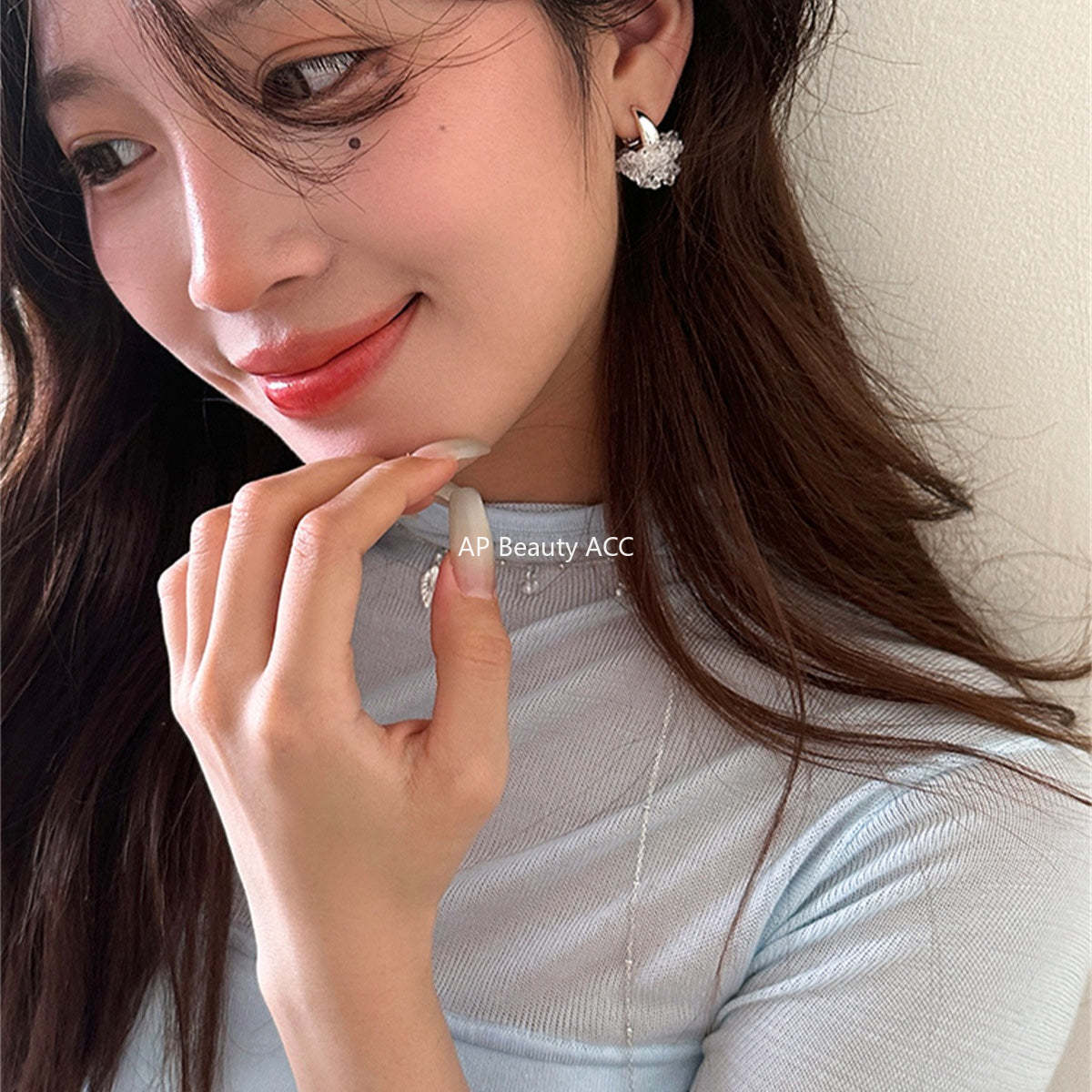 A관 - 큐빅 꽃다발 플라워 링 귀걸이 [EH-4170] 25.10-2