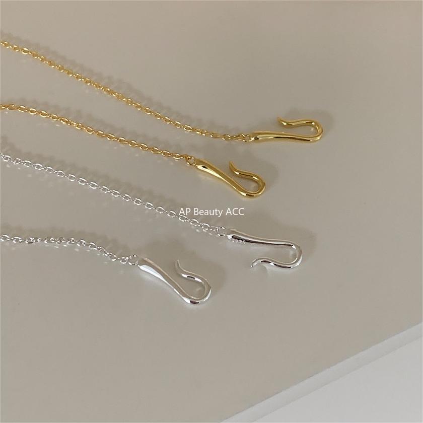 F관 - 925 실버 후크 디자인 펜던트 목걸이 [B1182] 24.12-3