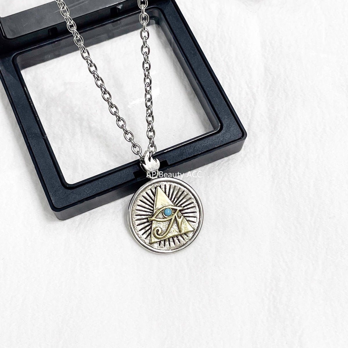 G관 - 빈티지 호루스의 눈 불꽃 문양 펜던트 남성용 목걸이 [X1209] 25.10-3