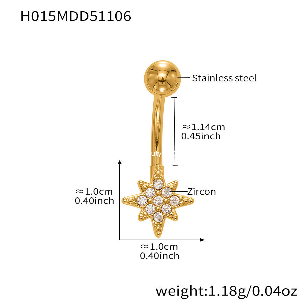 D관 - 스테인리스 스틸 풀 큐빅 18K 도금 피어싱 귀걸이 [H009] 25.11-2