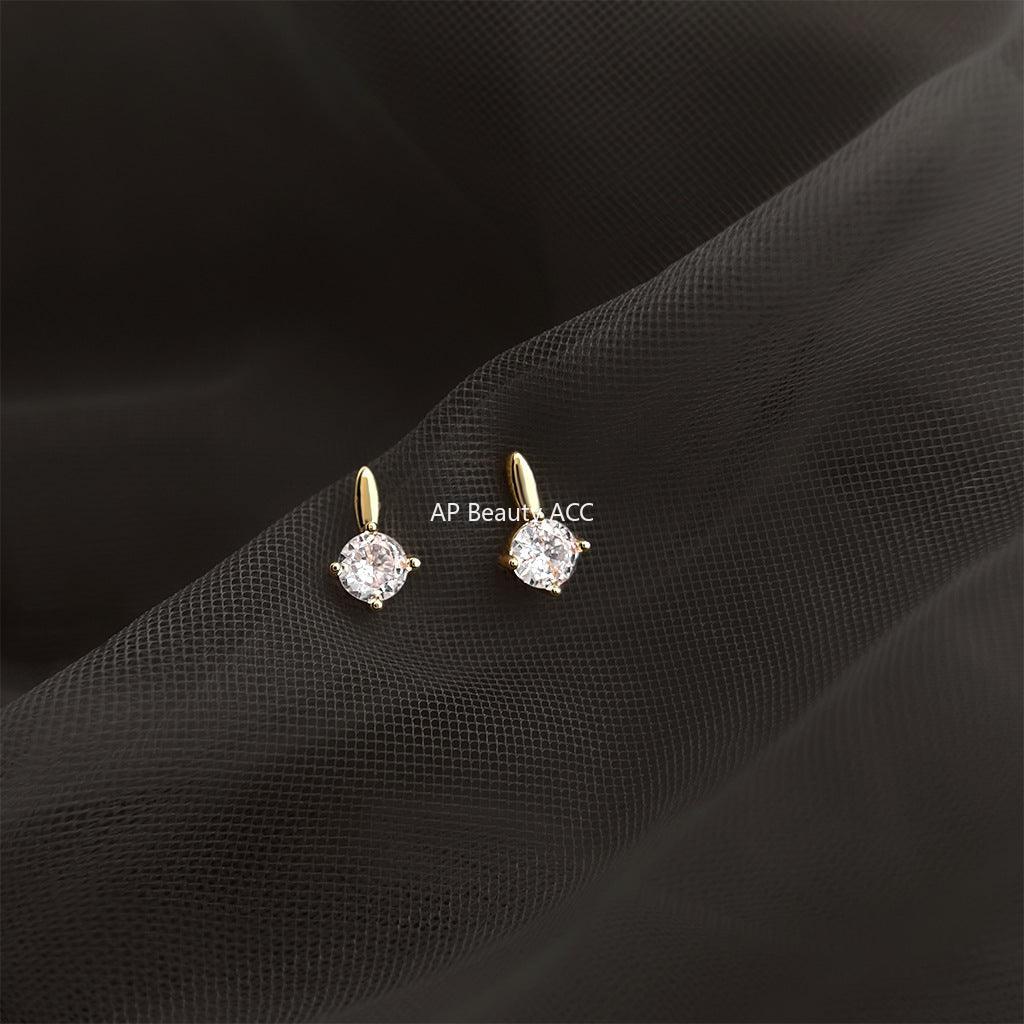 C관 - 14K 도금 미니 큐빅 925 은침 귀걸이 [5854] 25.04-2
