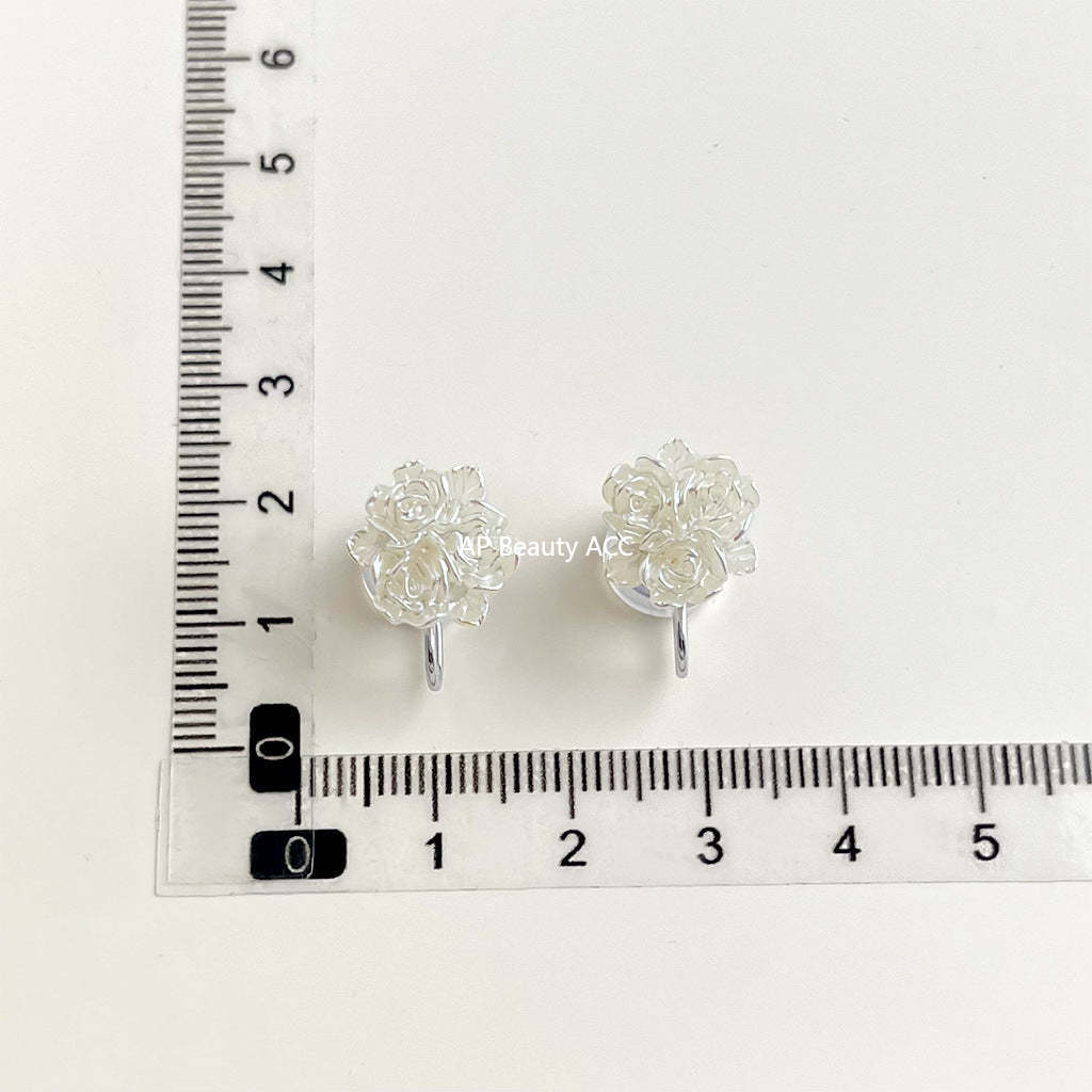 C관 - 큐빅 레진 진주 무피어싱 나선형 이어커프 귀걸이 [EJ0203F] 25.02-3