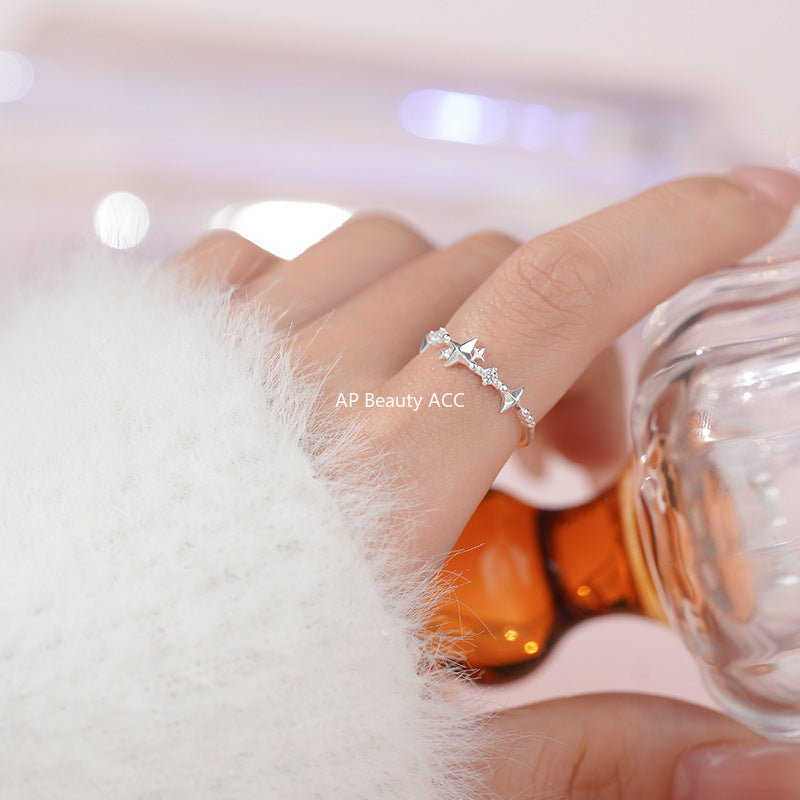 B관 - 999 실버 별 큐빅 장식 반지 [YC3405R_1] 25.11-2