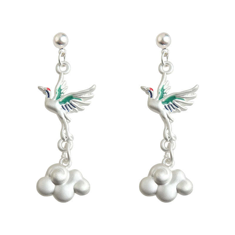 C관 - 롱 드롭 태슬 구름 디자인 은침 귀걸이 [5696] 25.03-2