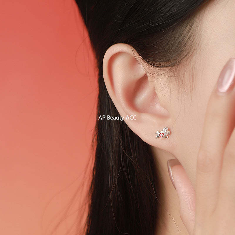 B관 - 999 실버 말 동전 디자인 귀걸이 목걸이 반지 [YC3989E_1 YC10302E_1 YC2294N_1] 25.11-2