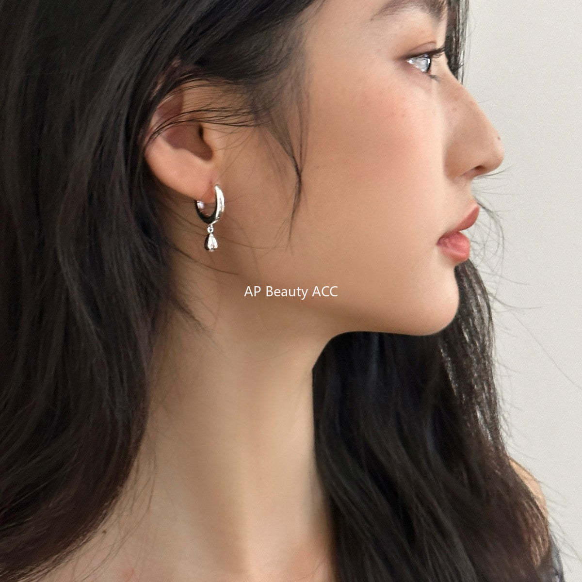 A관 - 물방울 모양 펜던트 925 은침 링 귀걸이 [EH-4435] 25.12-2
