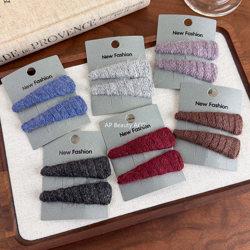 E관 - 가을겨울 컬러 털실 삼각형 헤어핀 [27652] 25.11-4