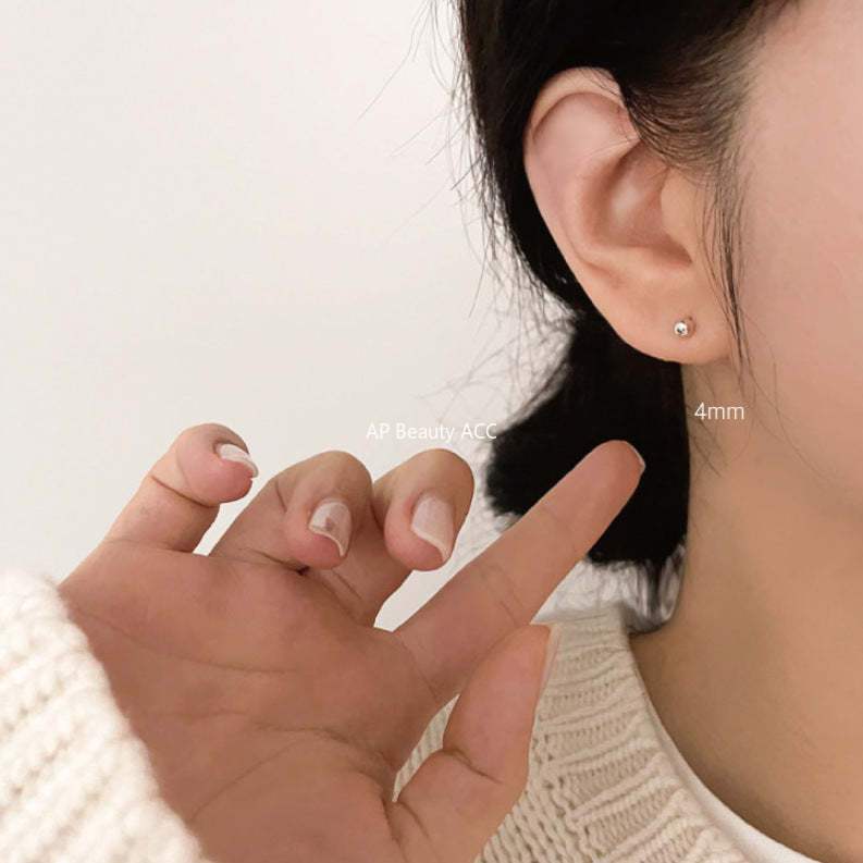 F관 - 925 실버 비즈 피어싱 귀걸이 [C876] 25.12-1