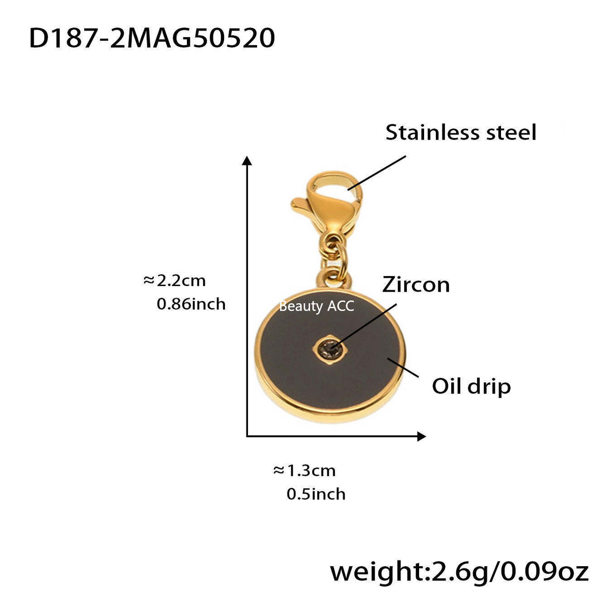 D관 - 18K 도금 체리 DIY 펜던트 스테인리스 스틸 목걸이 [P939] 25.08-2