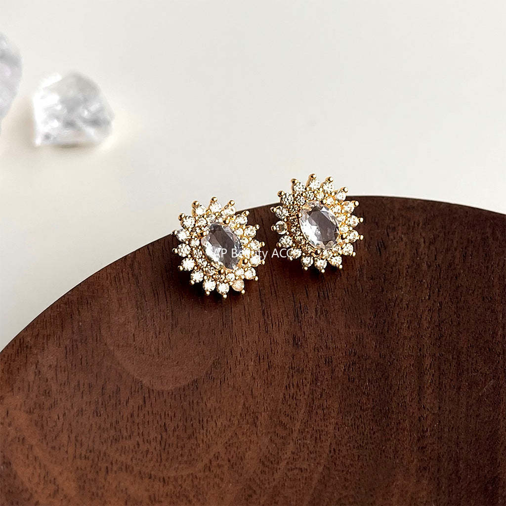 C관 - 14K 도금 타원형 기하학 심플 귀걸이 [4323] 24.06-3