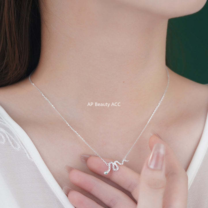 B관 - 925 실버 초록눈 뱀 디자인 목걸이 반지 귀걸이 [YC2213N_1 YC3174R_2 YC7873E_1] 24.10-2