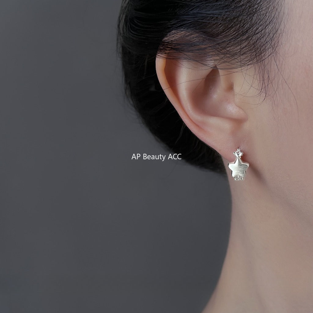 C관 - 샌딩 미니 큐빅 별 디자인 링 귀걸이 [6927] 25.10-3