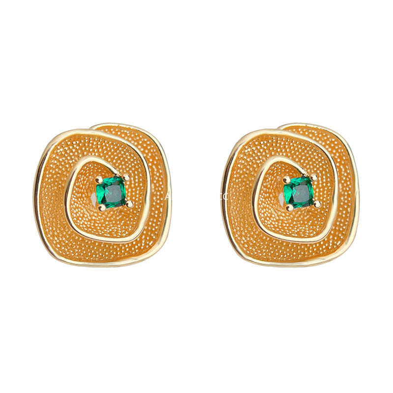 C관 - 925 은침 큐빅 기하학 사각 디자인 귀걸이 [6954] 25.10-4