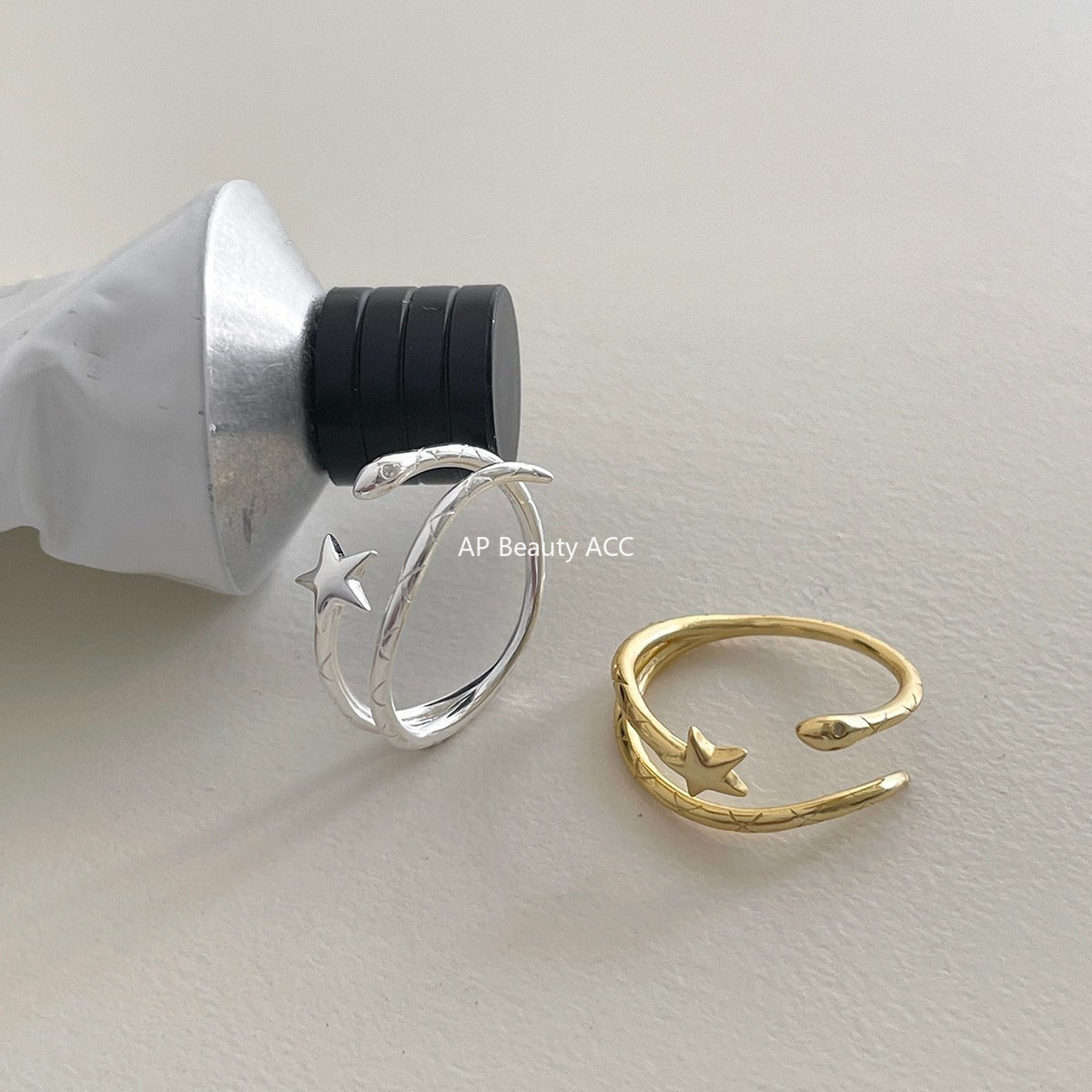 A관 - 925 실버 별 뱀 디자인 오픈형 반지 [JZ-0718] 25.10-3