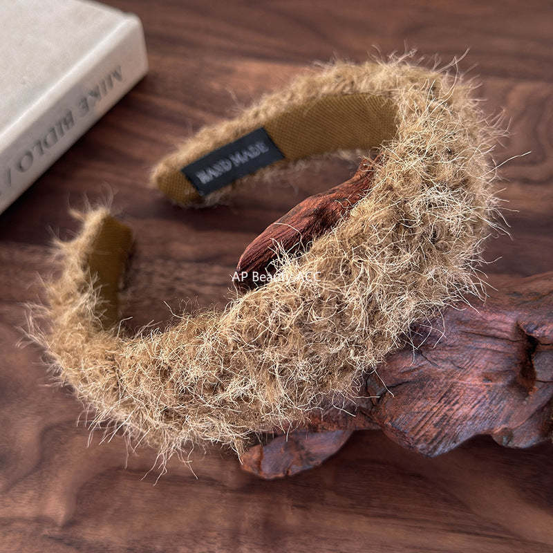 E관 - 가을 겨울 컬러 퍼 양털 머리띠 [26149] 25.12-1