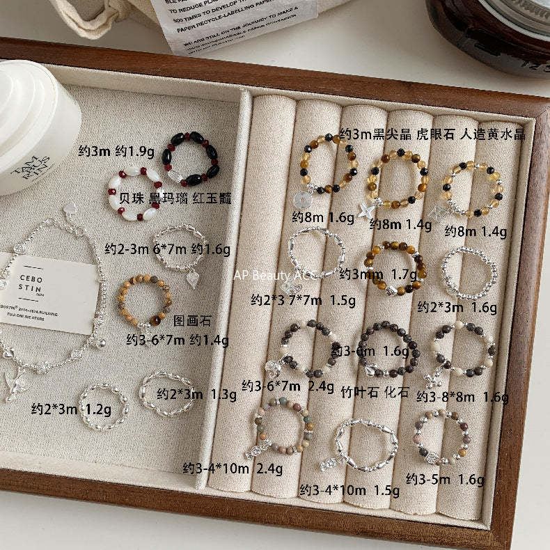 A관 - 클로버 십자가 하트 코끼리 미니 펜던트 925실버 비즈 반지 [RC] 25.11-4