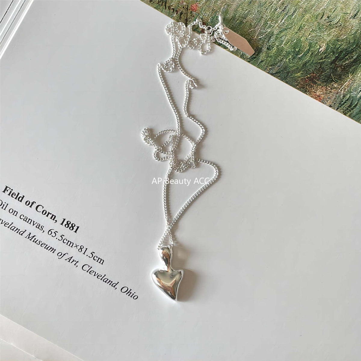 F관 - 925 실버 비정형 하트 펜던트 목걸이 [B1195] 25.12-2