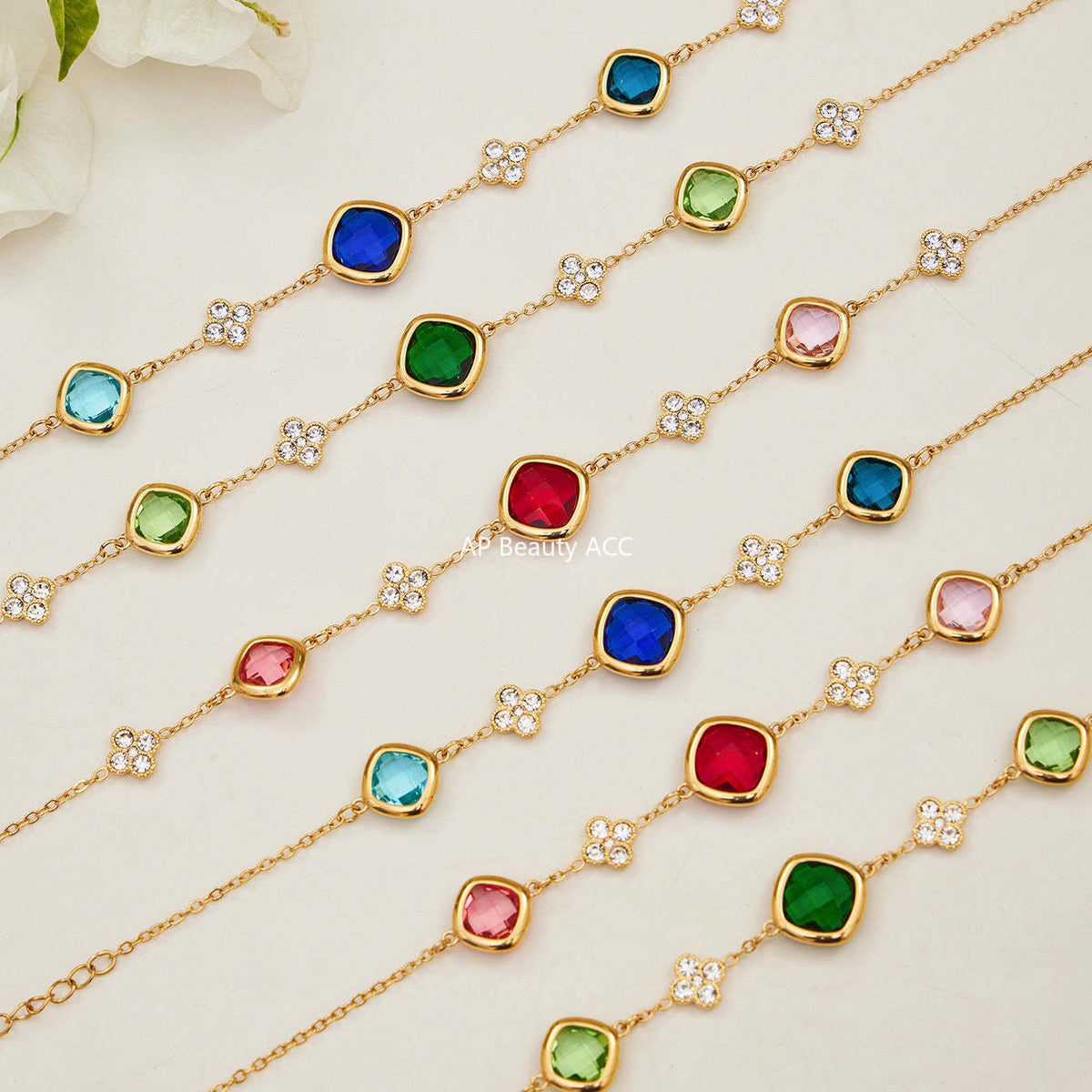 D관 - 스테인리스 스틸 둥근 사각 컷팅 큐빅 목걸이 귀걸이 팔찌 [TXP509] 25.12-1