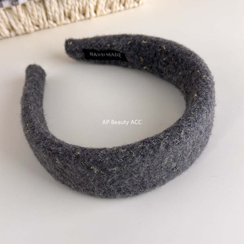 E관 - 모직 니트 금사 와이드 머리띠 [27725] 25.11-4