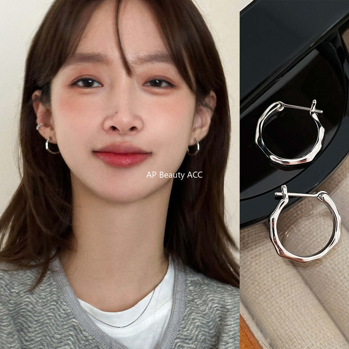 A관 - 925 은침 정형 심플 링 스터드 귀걸이 [EH-1754.SJ] 25.12-3