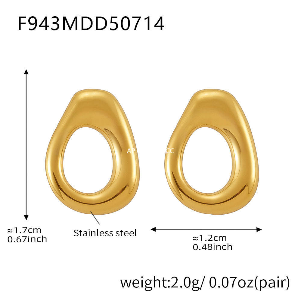 D관 - 18K 도금 터키석 천연석 스테인리스 스틸 귀걸이 [F481-F943] 25.07-3