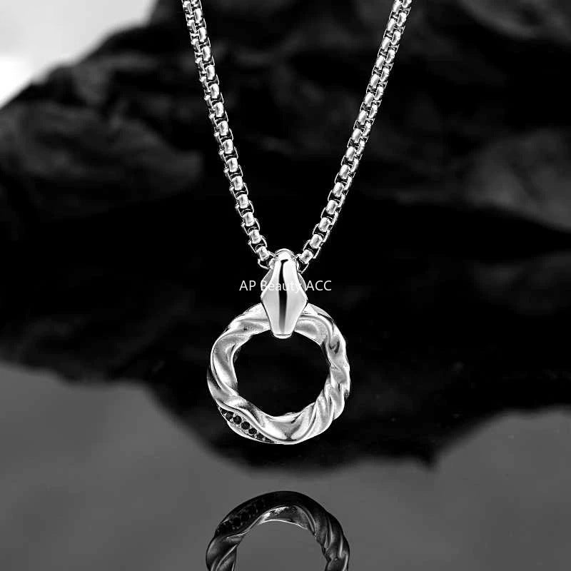 G관 - 큐빅 뫼비우스 펜던트 체인 목걸이 [X1190] 25.10-1