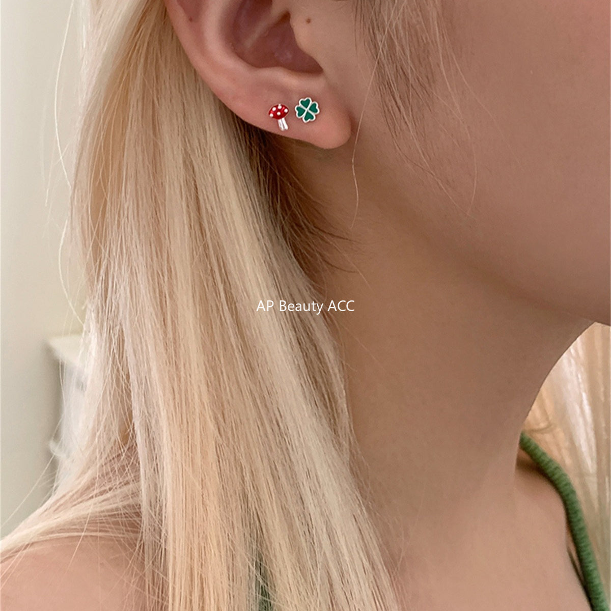 A관 - 925 은침 클로버 버섯 디자인 귀걸이 [EH-4232] 25.10-3