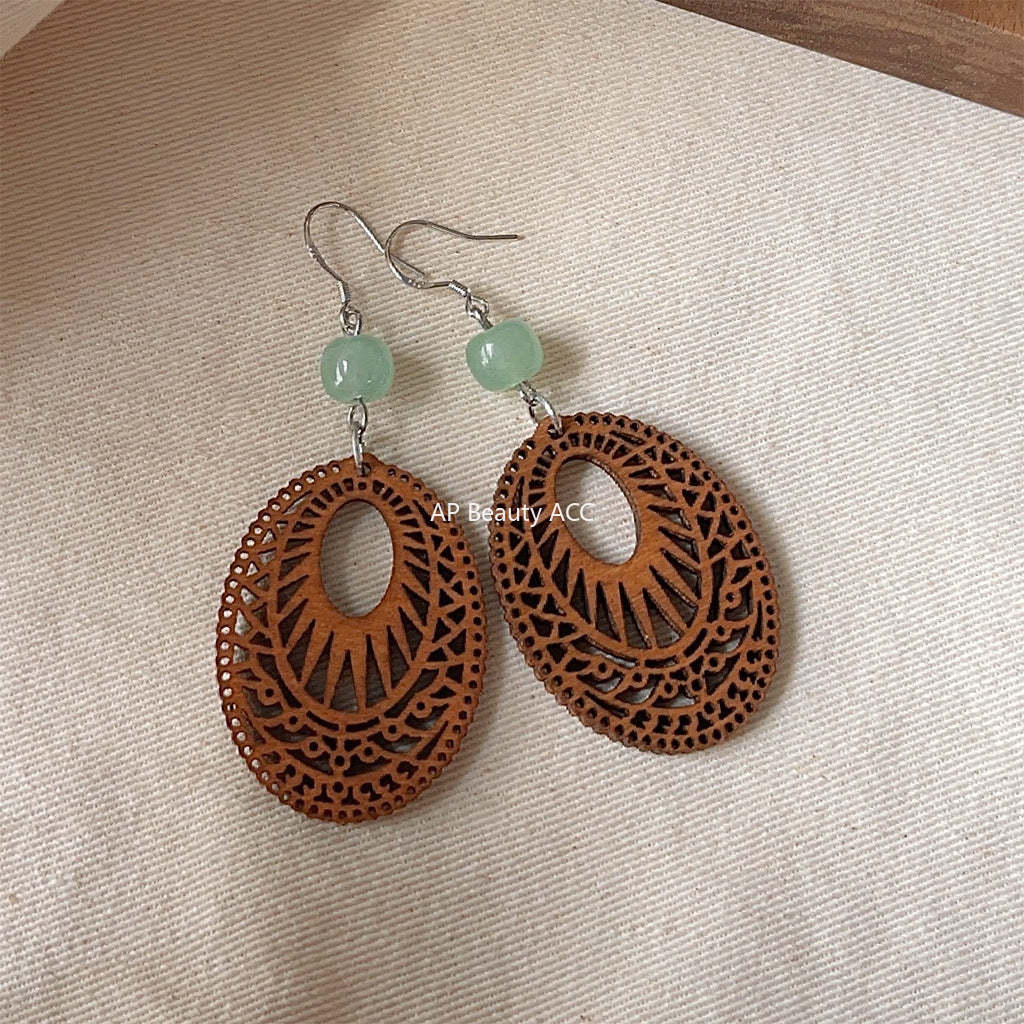 C관 - 아벤츄린 핸드메이드 은침 귀걸이 [3719] 24.04-1