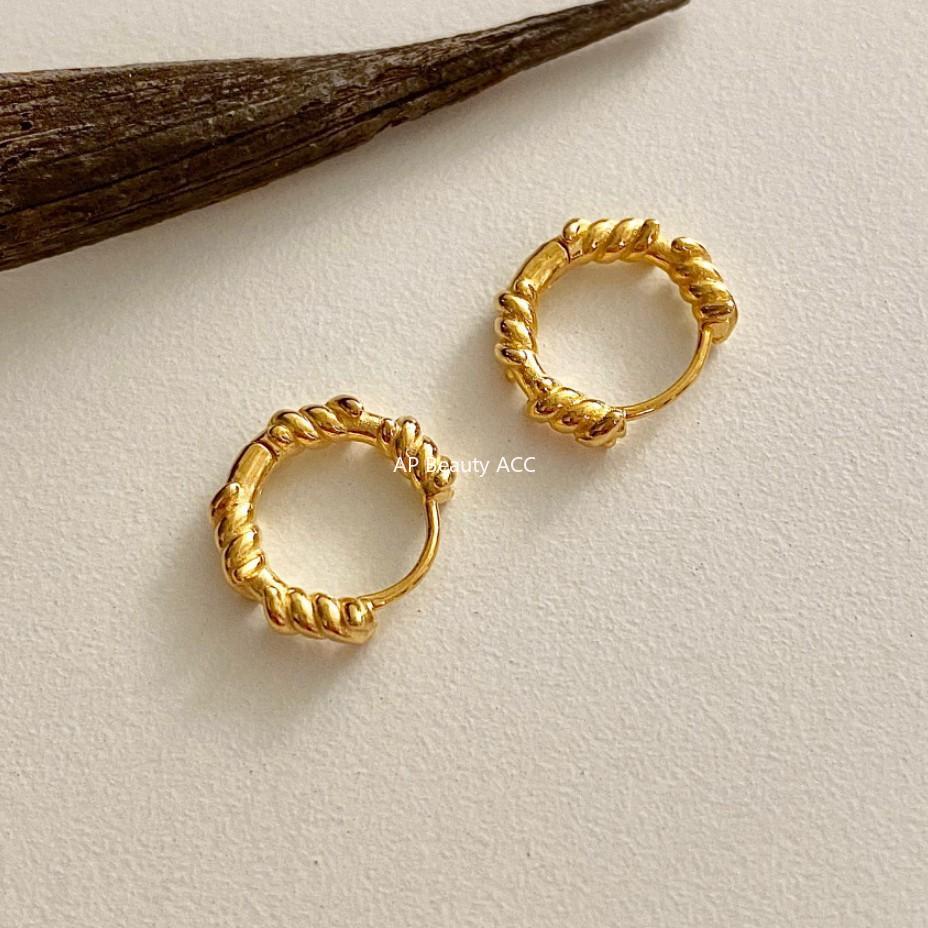 F관 - 925 실버 나선 꼬임 패턴 링 귀걸이 [C1026] 25.11-2