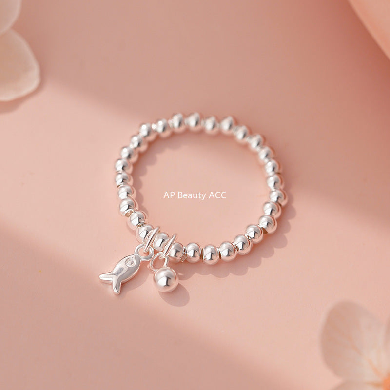 B관 - 999 실버 물고기 라운드 비즈 반지 [YC4572R_1] 25.11-2