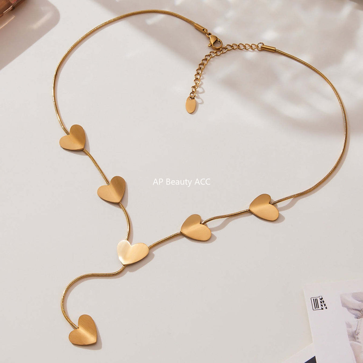 D관 - 스테인리스 스틸 Y자형 하트 펜던트 목걸이 [P1305] 25.10-4