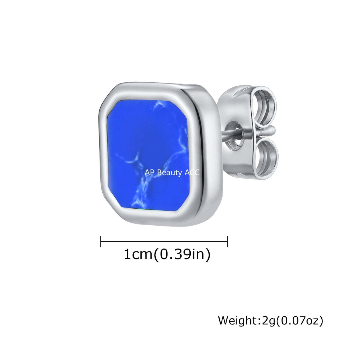 G관 - 스테인리스 스틸 심플 사각 모양 귀걸이 [ES-728] 25.12-2