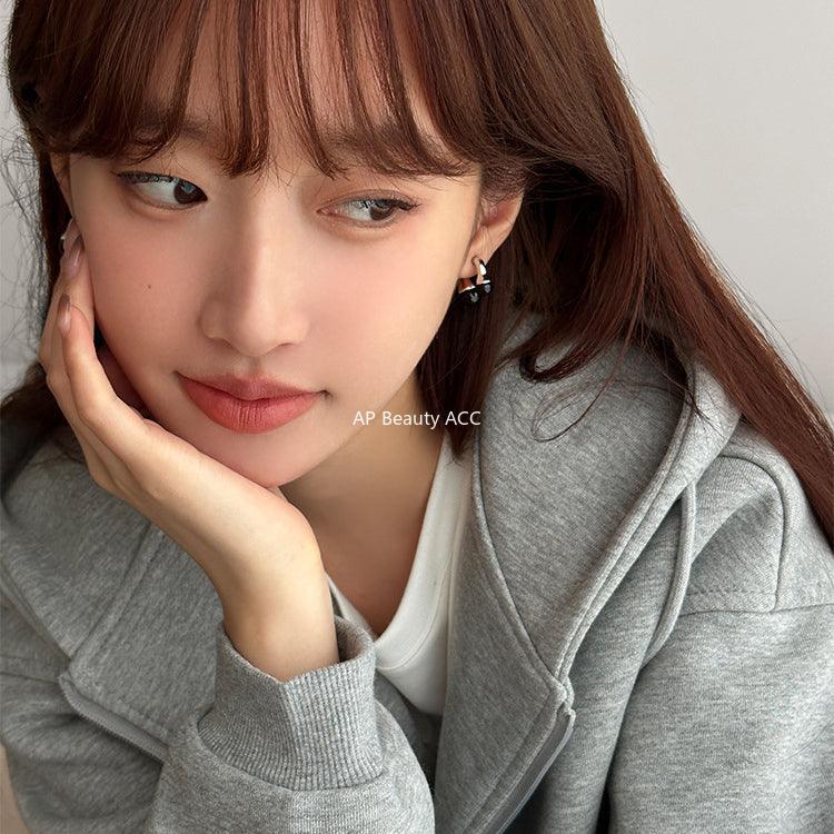 A관 - 925 은침 블랙 오닉스 진주 귀걸이 [EH-2704] 24.03-3