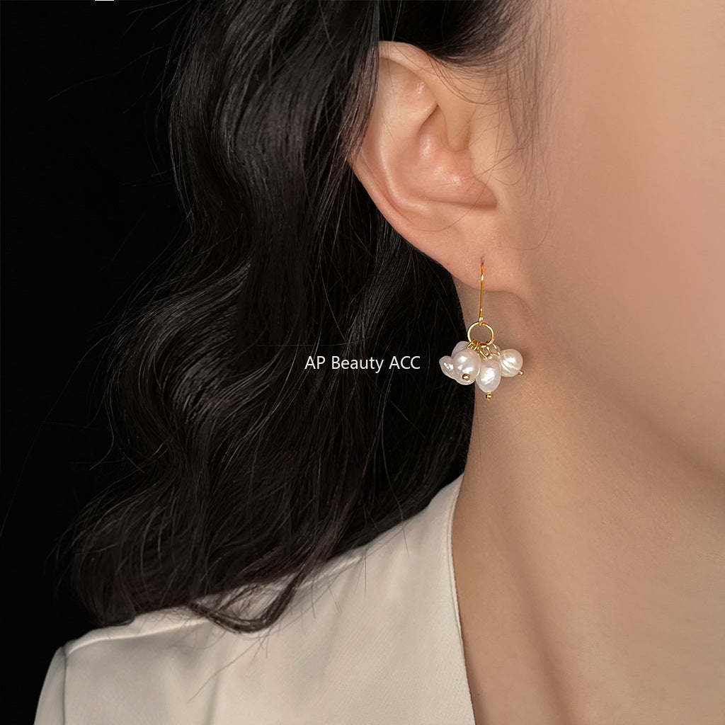 C관 - 핸드메이드 천연 담수 진주 귀걸이 [6492] 25.08-1
