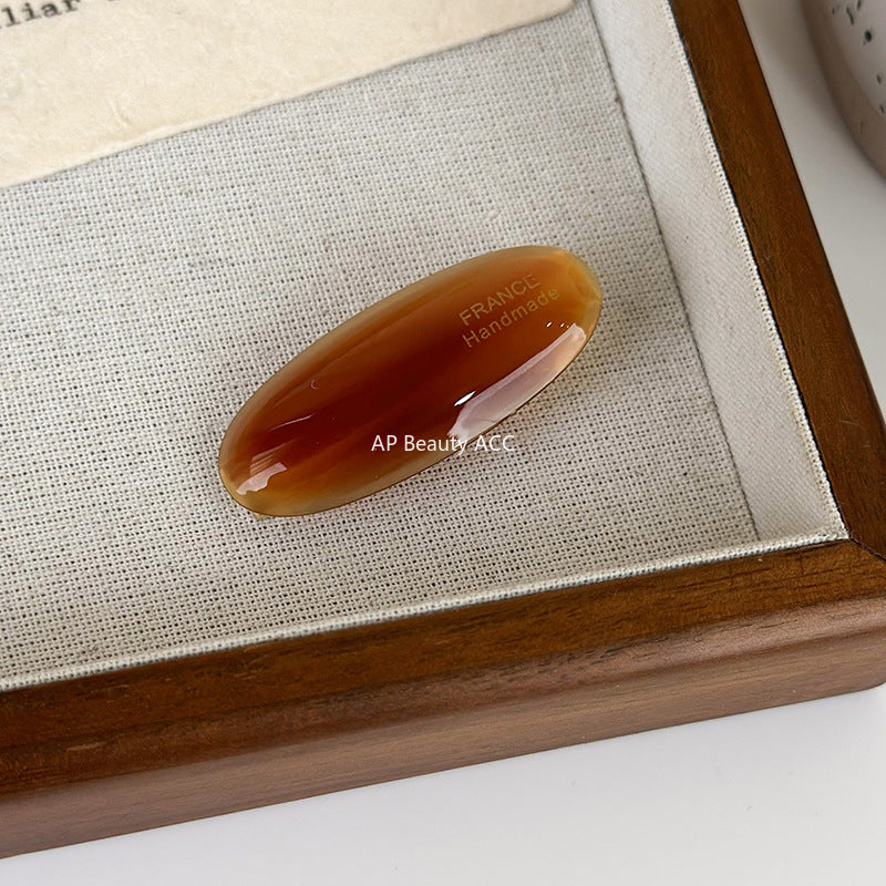 E관 - 프렌치 타원형 셀룰로이드 소형 헤어핀 [24383] 25.10-2