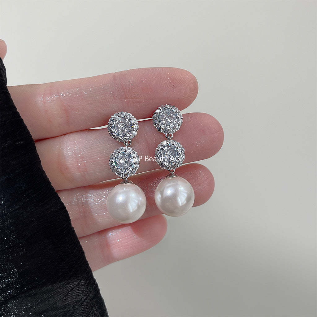 C관 - 유리 크리스탈 화려한 드롭형 귀걸이 [4302] 24.06-2