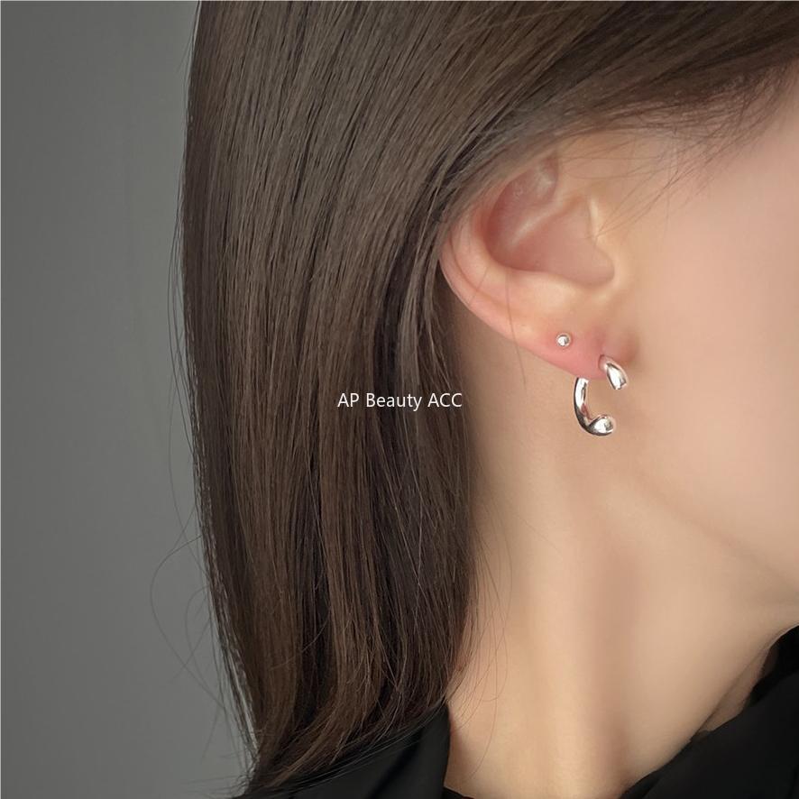 F관 - 925 실버 U자형 곡선 스터드 귀걸이 [C1065] 25.09-4