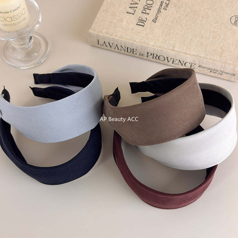 E관 - 톤다운 단색 와이드 볼륨 머리띠 [27593] 25.10-4