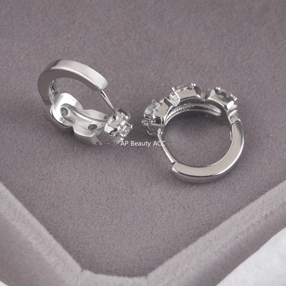 G관 - 블링 사각형 큐빅 링 귀걸이 [ER855] 25.10-1