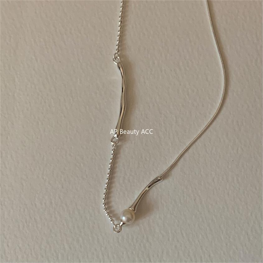 F관 - 925 실버 진주 목걸이 [B1295] 24.06-2
