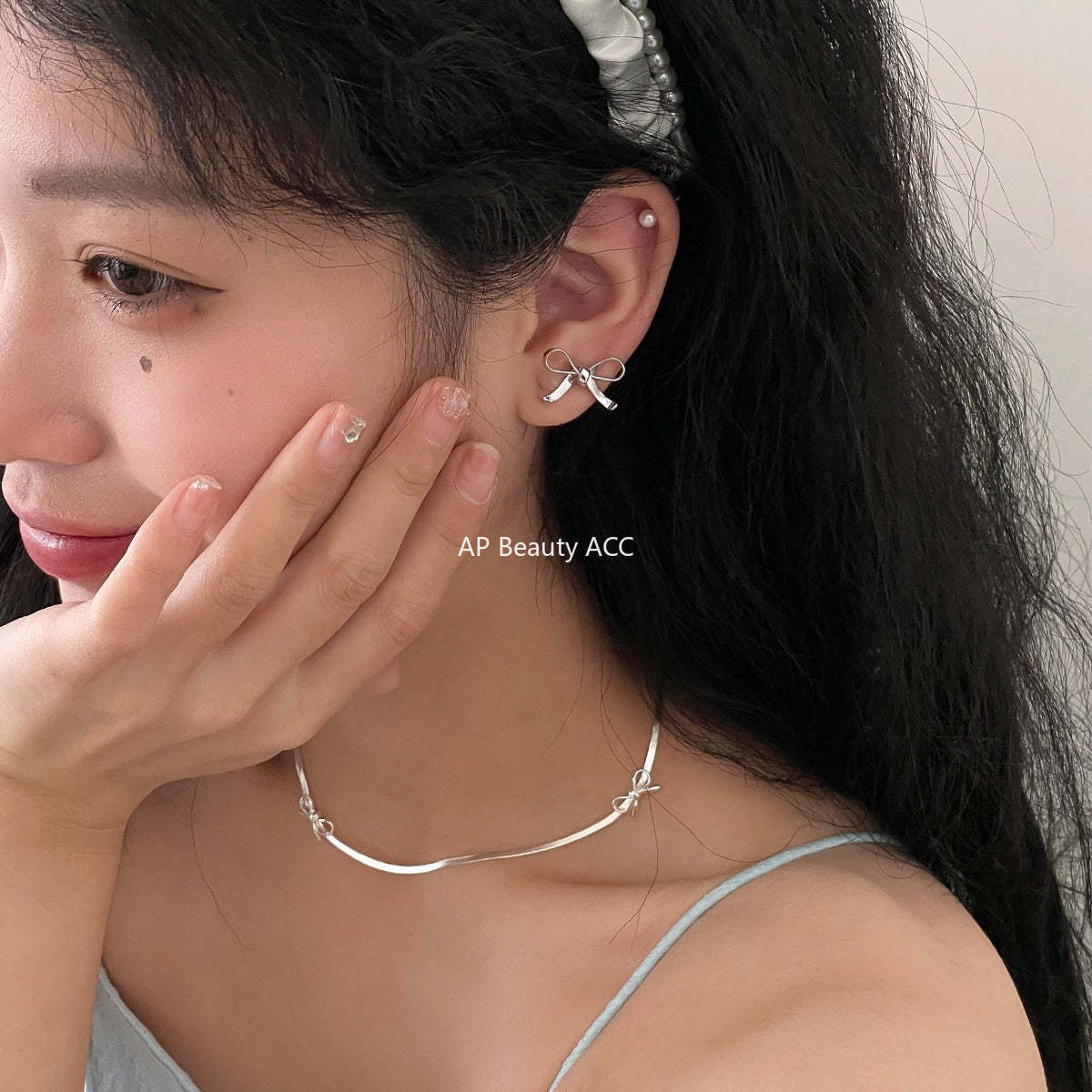 A관 - 925 은침 리본 고급스럽고 산뜻한 귀걸이 [EH-2801] 24.04-3