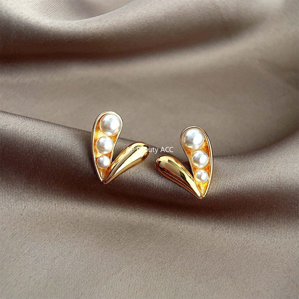C관 - 하트 모양 14K 도금 스윗한 우아한 귀걸이 [4407] 24.07-3