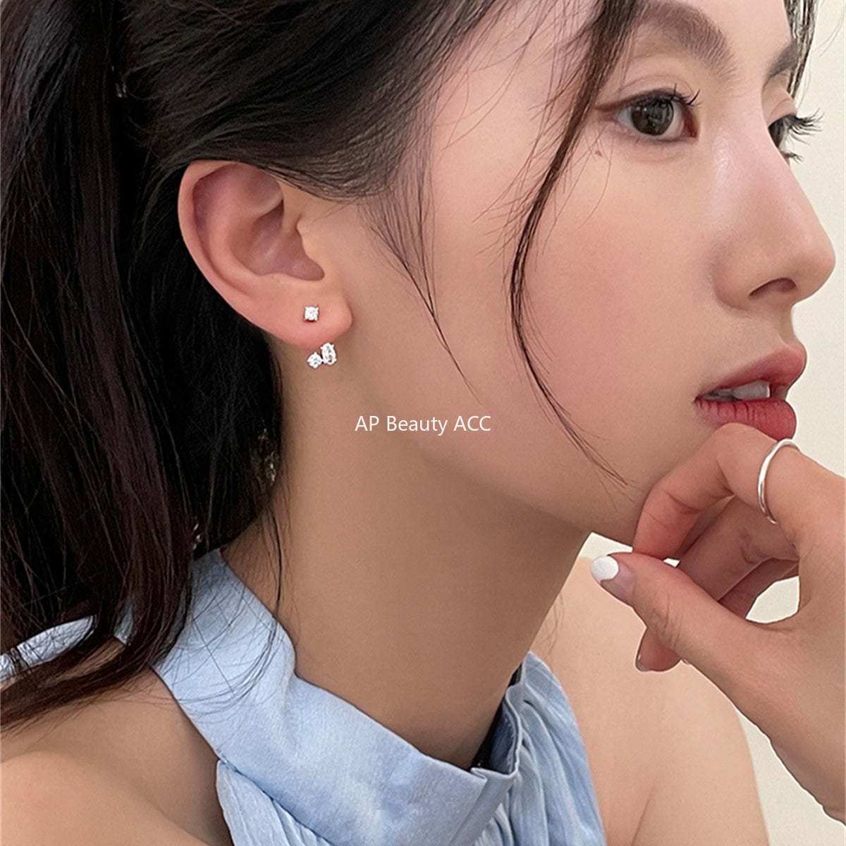 A관 - 925 은침 큐빅 스터드 귀걸이 [EH-3977] 25.09-3