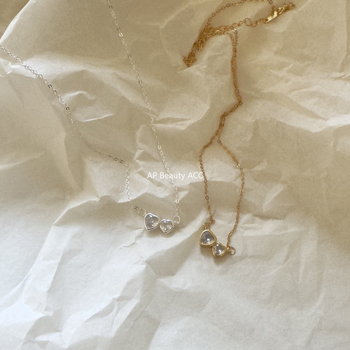 F관 - 925 실버 하트 큐빅 펜던트 목걸이 [B1225] 25.10-3